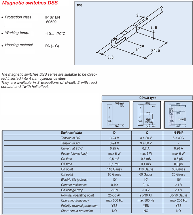 Magnetic Switches DSS Info Page 67