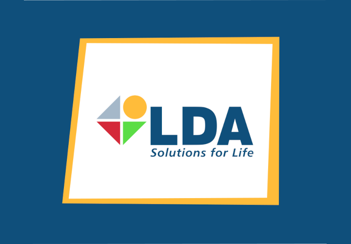 LDA logo in a border in the LDA style
