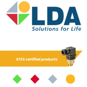 ATEX product catalogfront page with lda logo