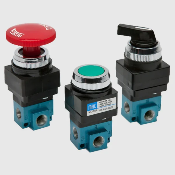 MAC 1100 Serie manual or remote air operated valve 3/2 NC-NO, 1/8" - 1/4", 180Nl/min - Image 2