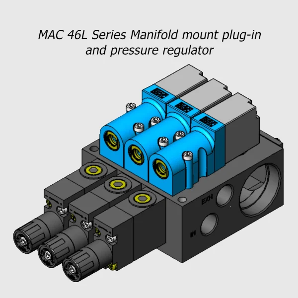 MAC 46L Serie solenoid valve 4/2 NC-NO, M5 - 1/8”, 300Nl/min - Image 7