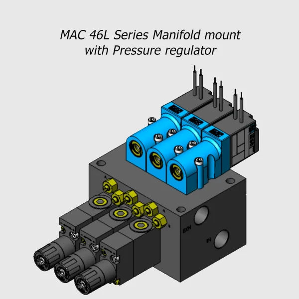 MAC 46L Serie solenoid valve 4/2 NC-NO, M5 - 1/8”, 300Nl/min - Image 5