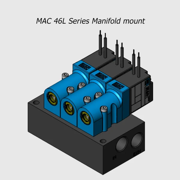 MAC 46L Serie solenoid valve 4/2 NC-NO, M5 - 1/8”, 300Nl/min - Image 4